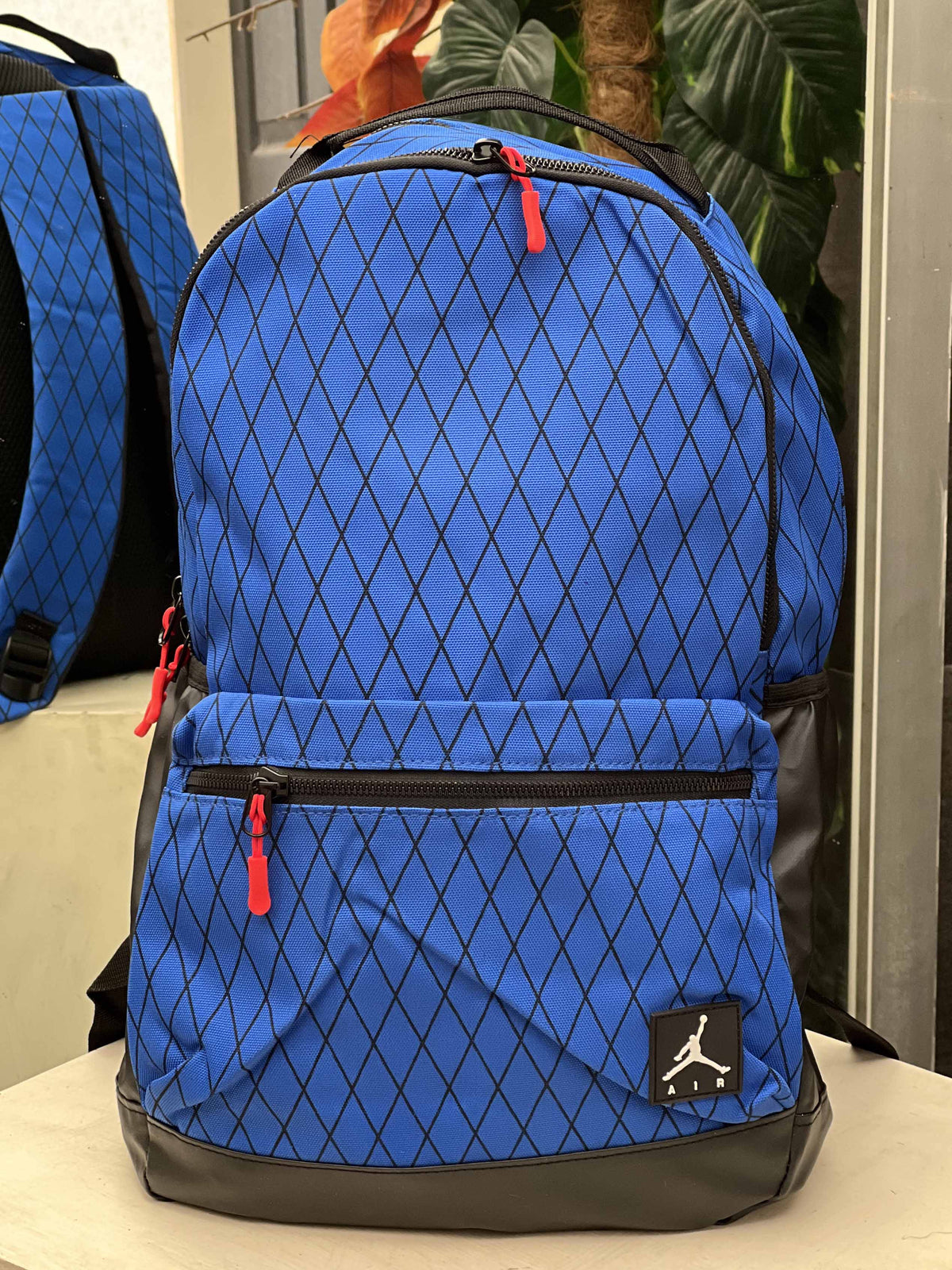 Jdrn Cross Lining Design Backpack in Royal Blue