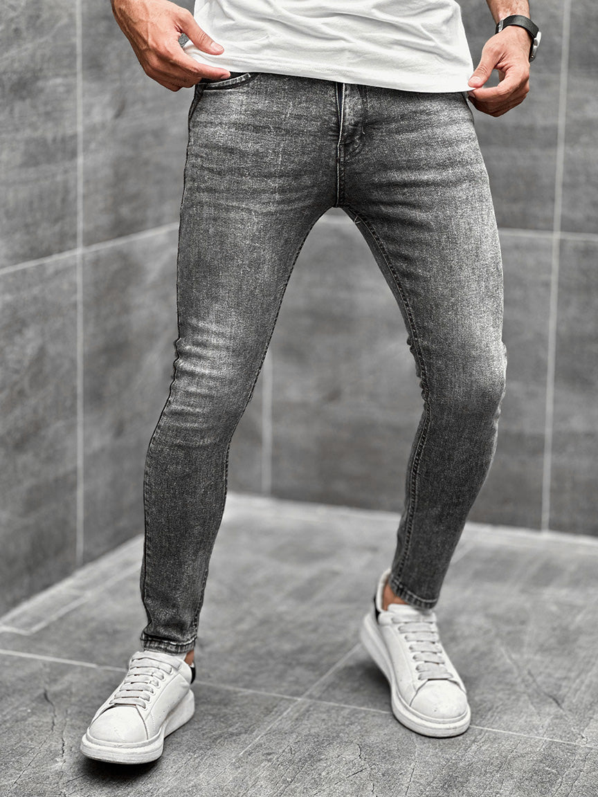 Ankle Fit Turbo Jeans in Faded Grey