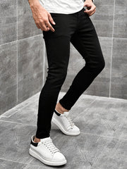 Plain Ankle Fit Turbo Jeans in Black