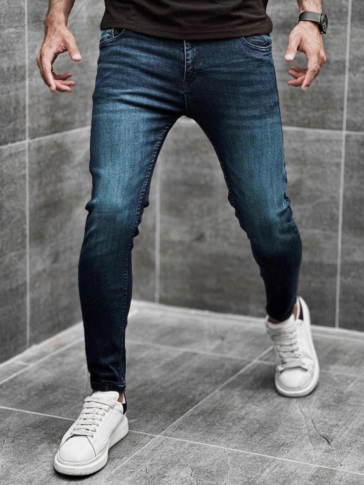 Turbo Ankle Fit Jeans in Dirty Blue