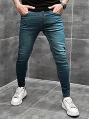 Turbo Back Pocket Logo Ankle Fit Jeans in Dirty Green