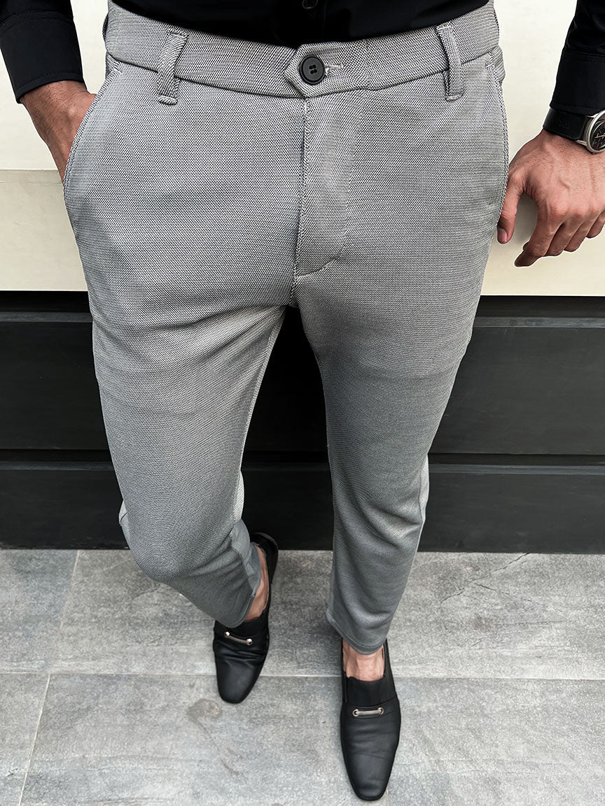 Super Elastic Slim Cotton Pant in Gray