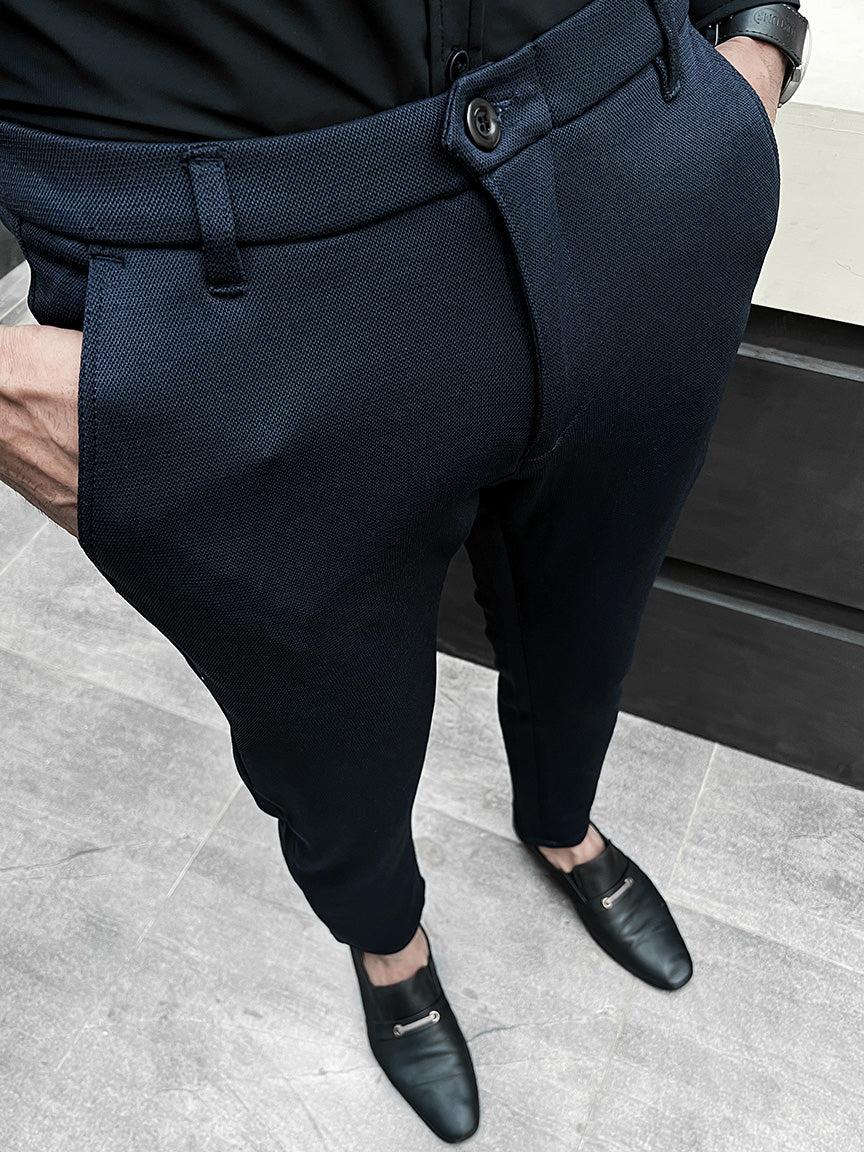 Super Elastic Slim Cotton Pant in Navy Blue – Turbo Brands Factory