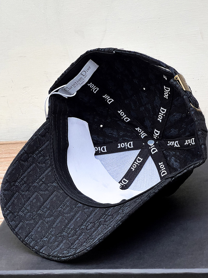 Christn Dir All Over Texture Cap In Black