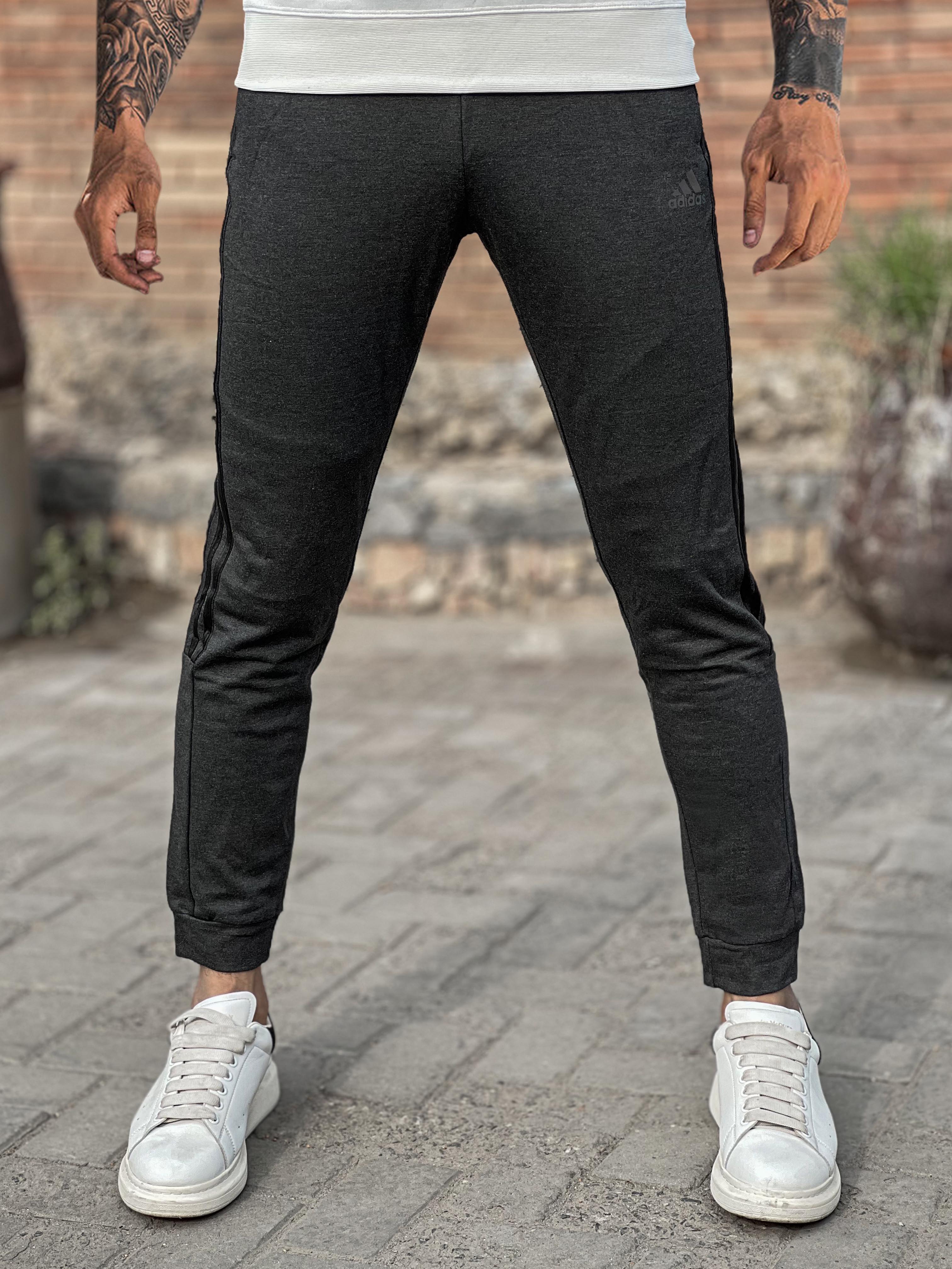 Adds Half Stripes Sports Trouser in Charcoal