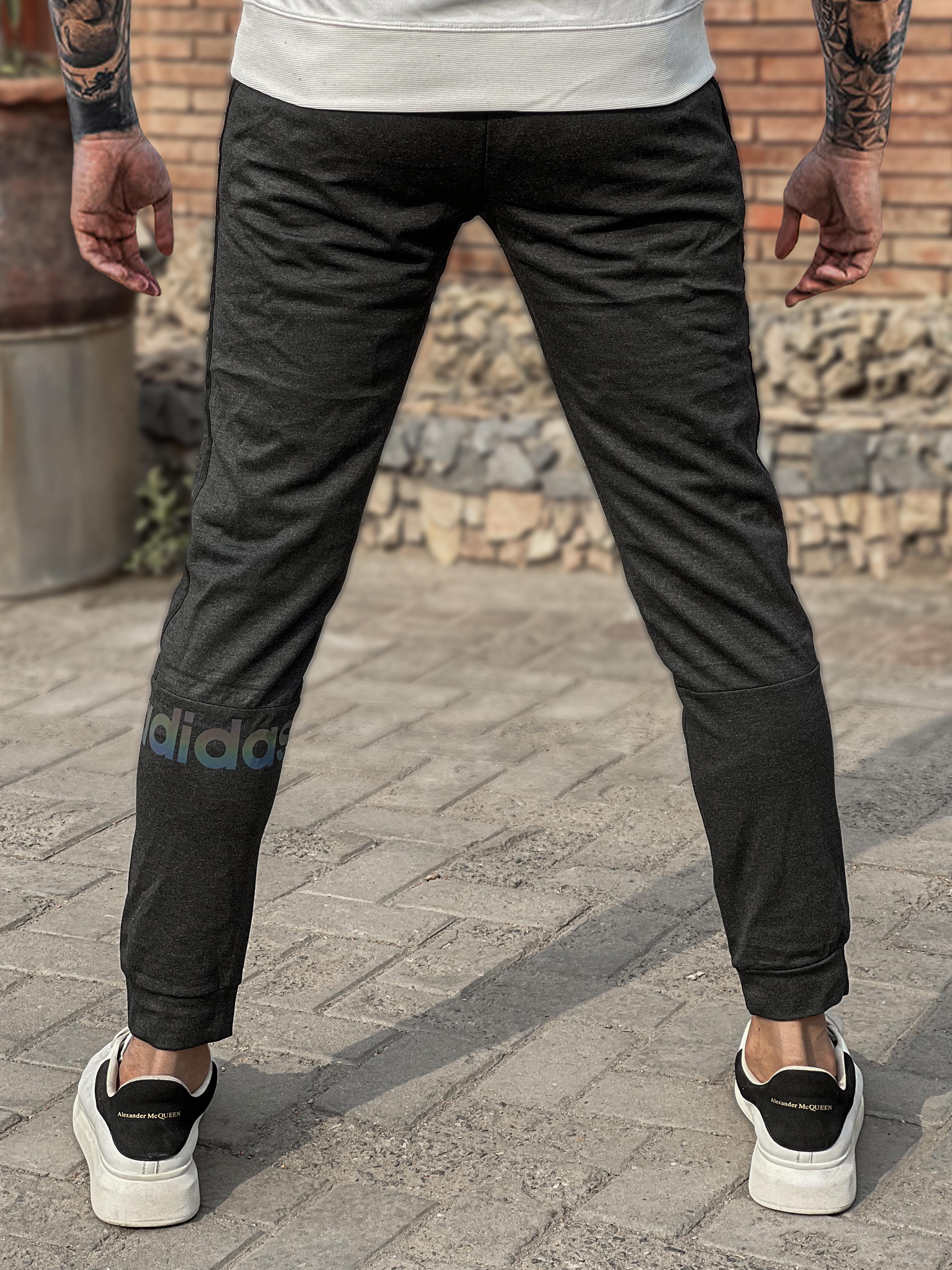 Adds Half Stripes Sports Trouser in Charcoal